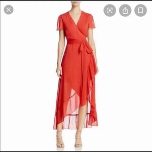 Wayf Red Wrap Dress